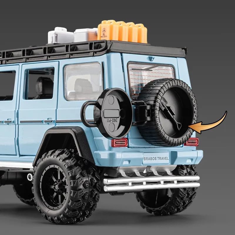 Image of SPITEN Mercedes-Benz Brabus G550-4X4 Modified 1:24 Diecast Scale Model Metal Pull Back Toy car for Kids with Openable Doors & Light, Music Toy Vehicle for Kids - Colors as Per Stock