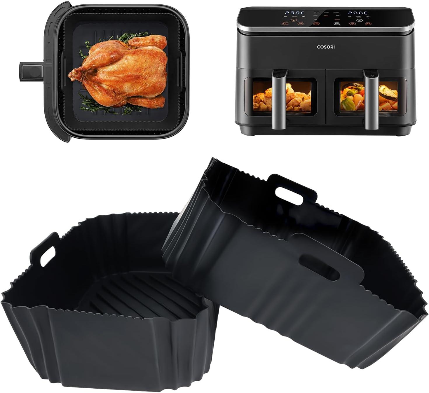 Lot De 3 Moules En Silicone Airfryer - Accessoires Pour