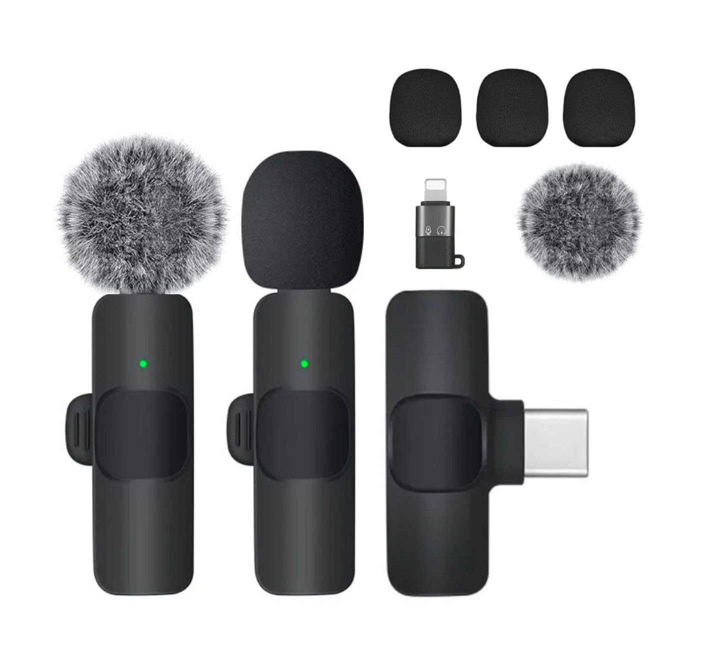 Micrófono inalámbrico Lavalier para iPhone, iPad, laptop, entrevista, transmisiones en vivo, grabación de video, podcast, Vlog, YouTube, Instagram, TikTok (2 micrófonos incluidos)