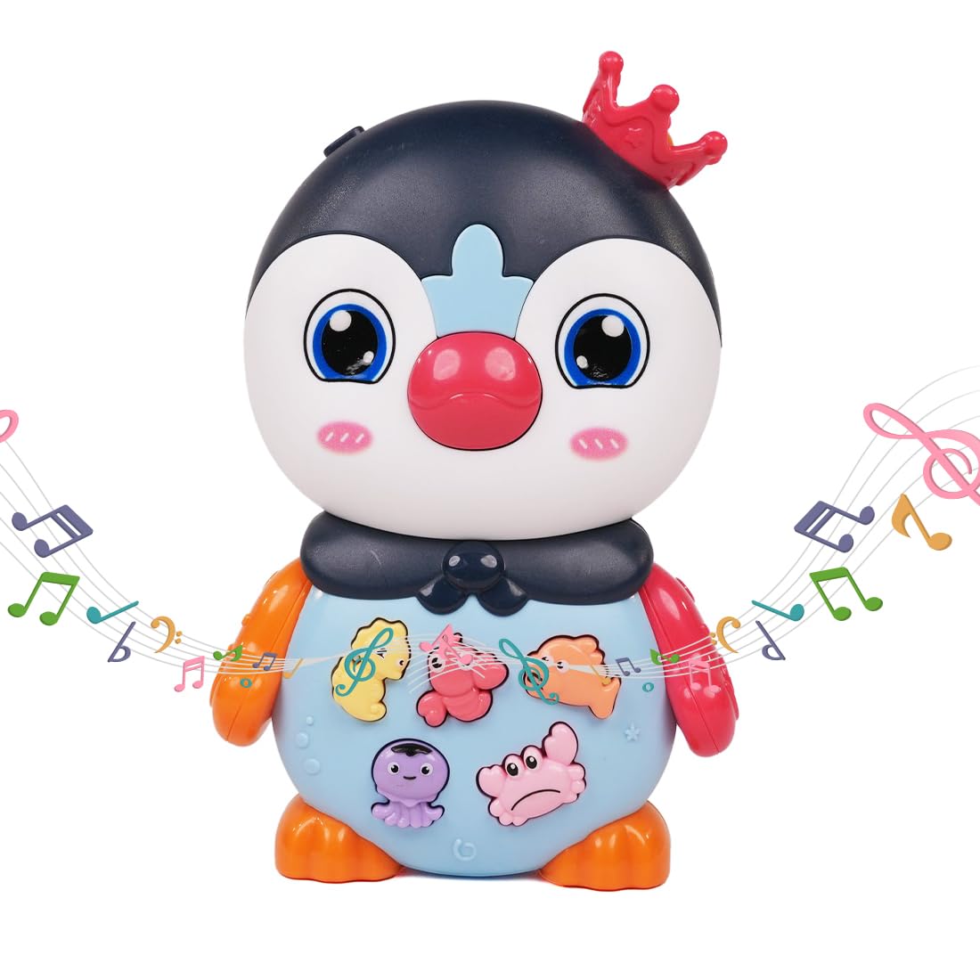 Wembley Penguin Piano Toys for Kids with Flashing Light Sound Effects of Animal & Music Early Development Interactive Learning Musical Toys for Baby Boys & Girls Age 12 Months Above - Blue-image-25
