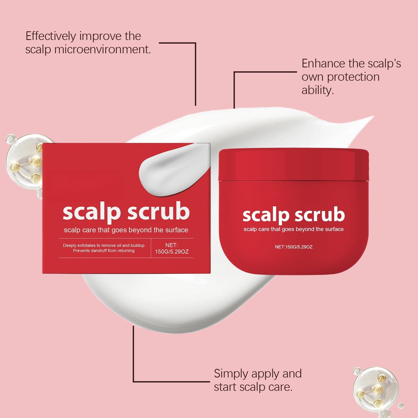 Peeling der Kopfhaut, 150 g, Skalppeeling, Volumen und Talgregulierung