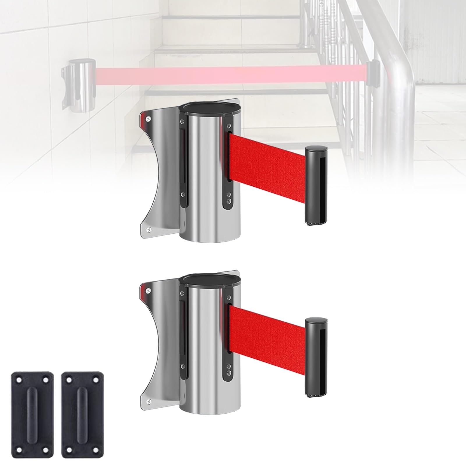 Barrière murale réglable sans perçage avec sangle rétractable