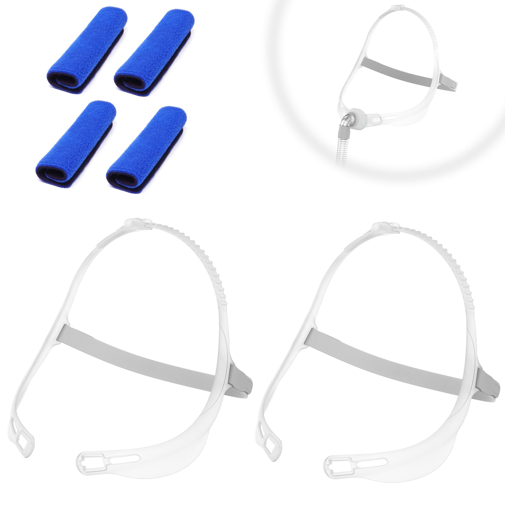 2 Packs Replacement Frame Headgear Assembly for Swift FX| Including 2 Frame &2 Headgear and 4 pcs Strap Covers, Great-Value Supplies by Medihealer.