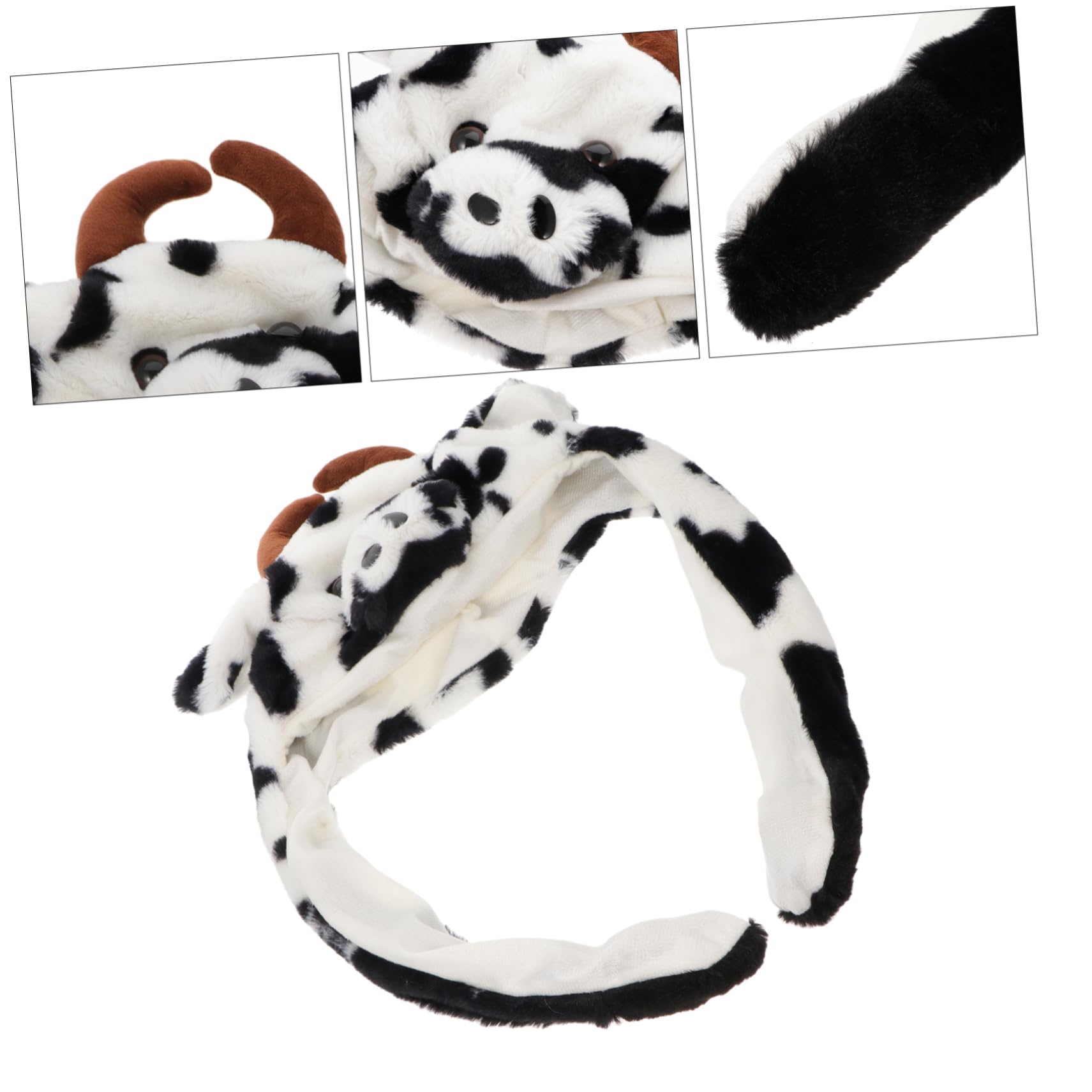 MAGICLULU 3 Piezas sombrero de vaca brillante sombrero con forma de vaca de felpa con animales sintéticos de fiesta con diseño de animales gorras adorable gorra de fiesta