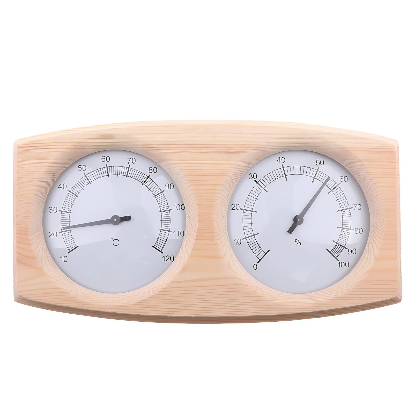 Holz-Sauna-Hygrothermograph, 2-in-1 Sauna-Thermometer und Hygrometer, Innen-Temperatur- und Luftfeuchtigkeitsmesser, 0,24 kg, Sauna-Temperatur-Feuchtigkeitsmesser