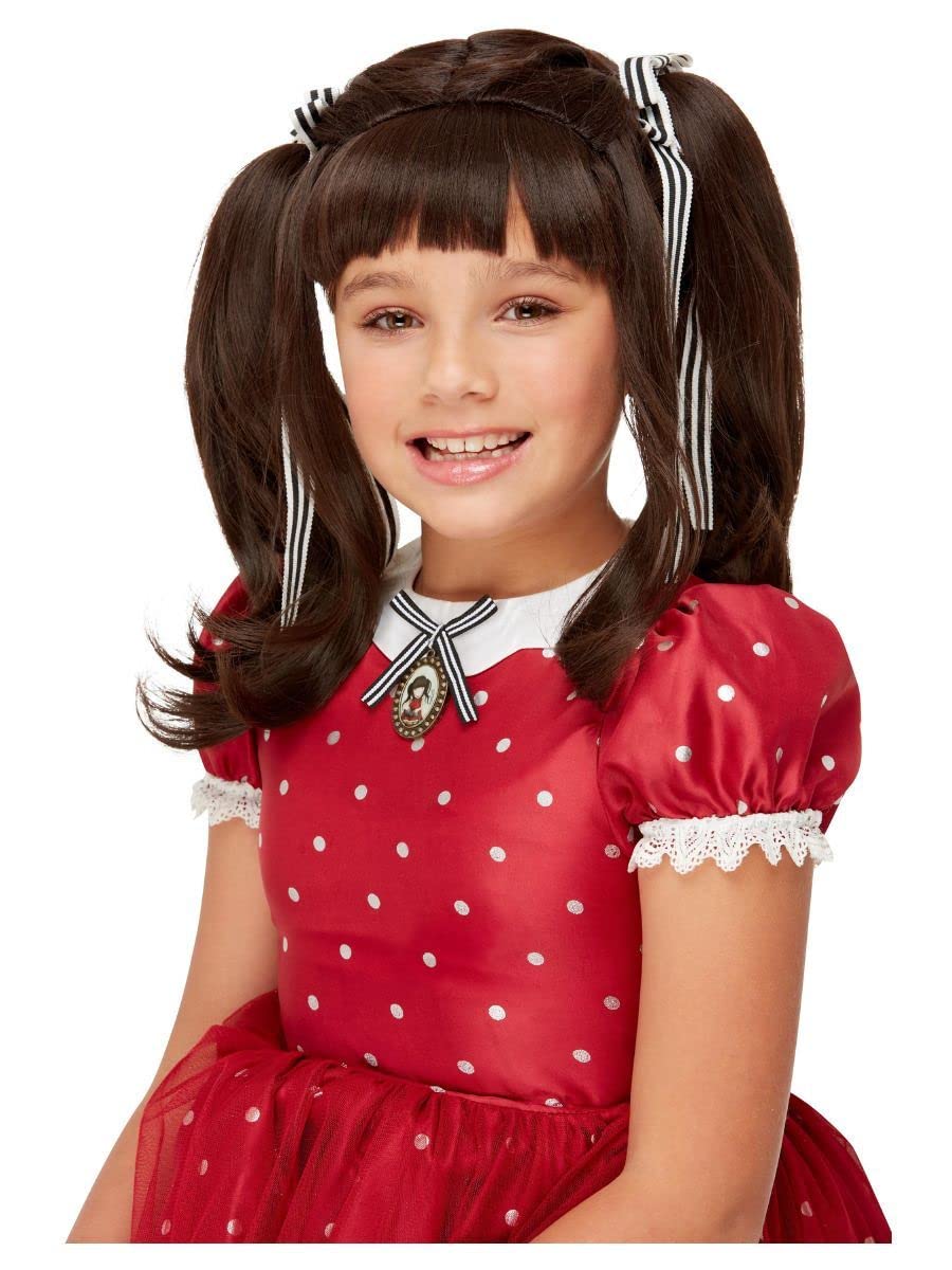 Smiffys52370 Officially Licensed Santoro Ruby Wig, Girls, Brown, One Size