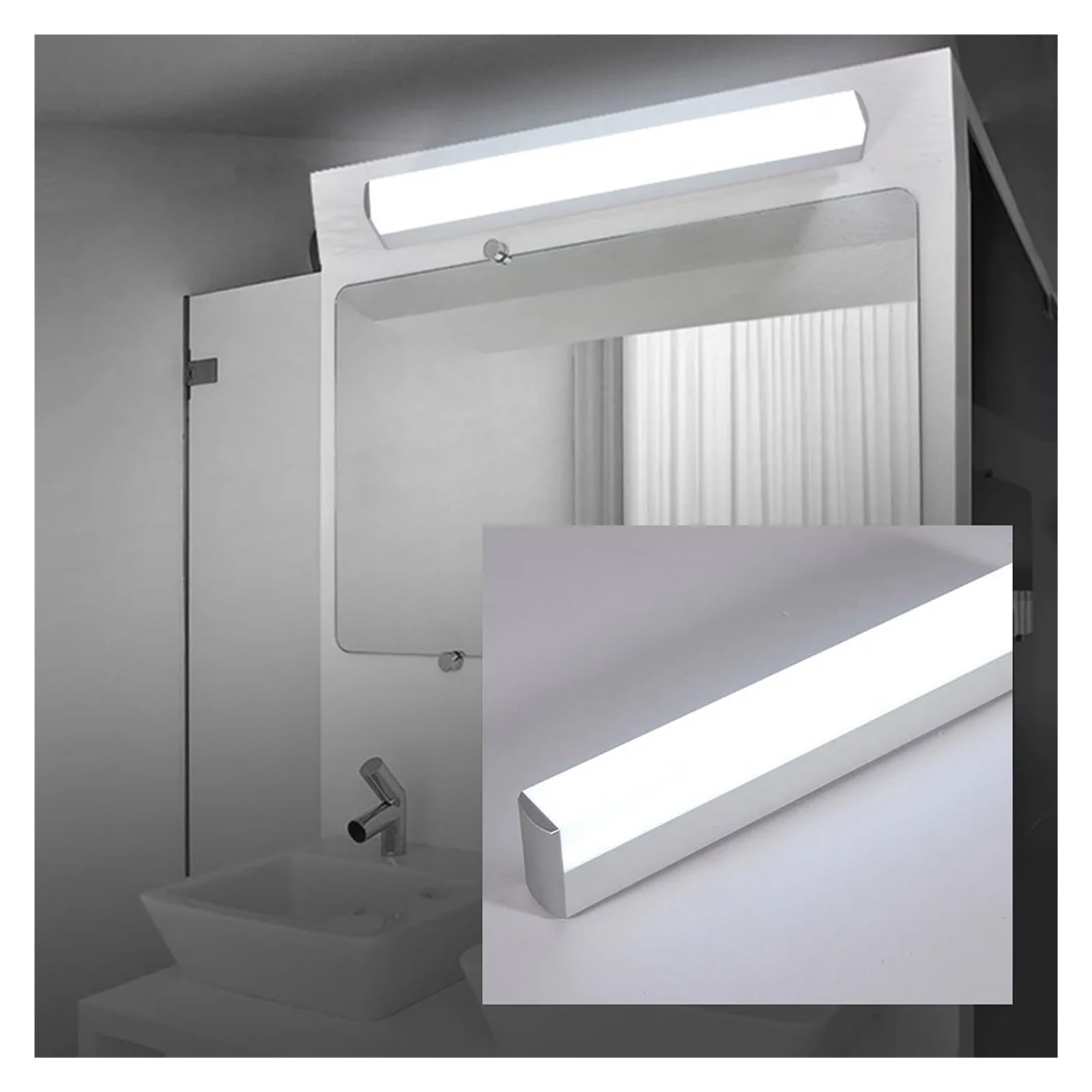 Lampada da parete a LED da 12 W, 16 W, 22 W, for bagno, interni, strisce lunghe, luce da specchio, bianco caldo/freddo for l'arredamento della casa Flessibile(Warm White 2700K,22W 550MM)
