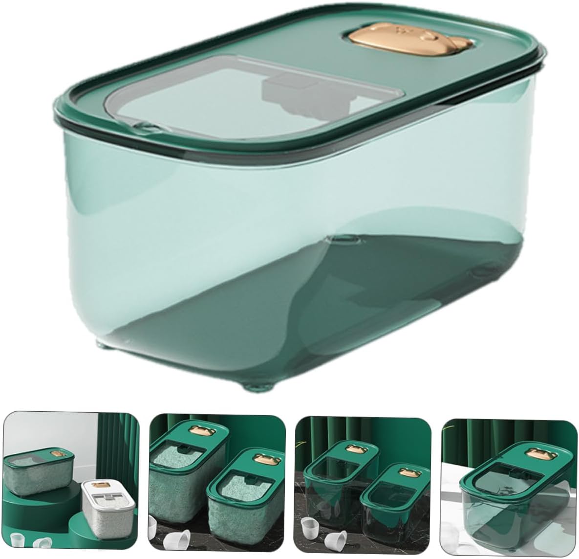 Cabilock Airtight Multi-function Rice Storage Bucket 10lb Thickened Food-grade Plastic Rice and Grains Container with Seal Lid for Household Pantry Organization