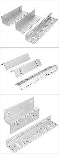 Miniatura 5 de Cerradura electromagnética con soporte Z y L 617.3 lbs 600LBS Holding Force Cerradura de puerta magnética eléctrica 12V Modo NC a prueba de fallas