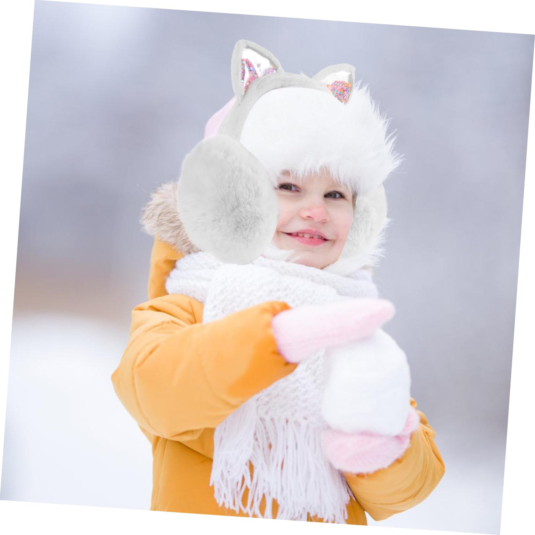 VALICLUD 4 Stück Winter warme Ohrenschützer ear muffs Weiße Ohrenschützer süße Ohrenschützer Süßes Ohrenschützer-Stirnband Ohrstulpe Ohrenschützer für Mädchen Outdoor-Ohrwärmer Plüsch