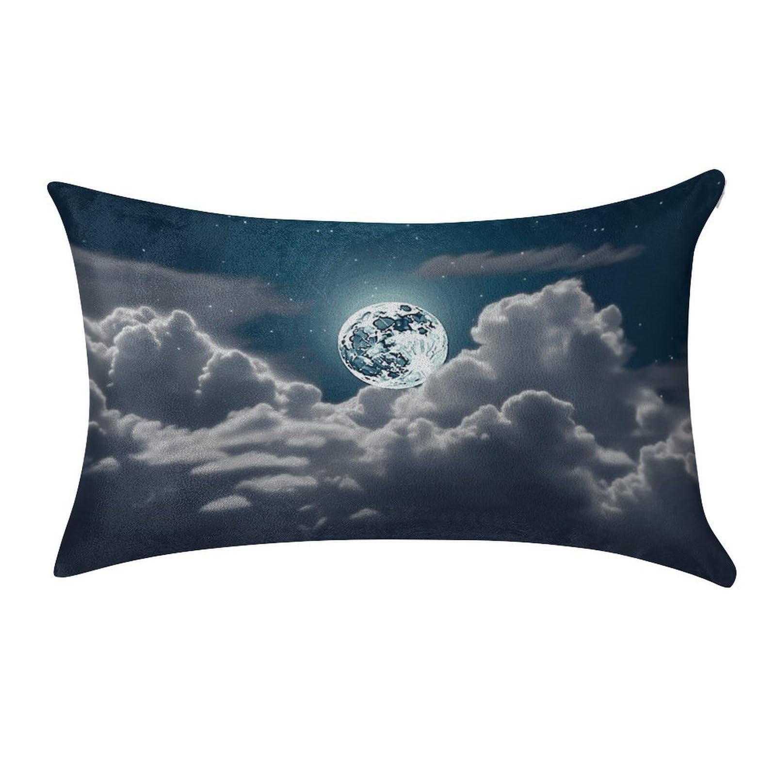 Fekiloot Style Night Sky Full Moon Pillow Covers Home Decor Pillow Cases