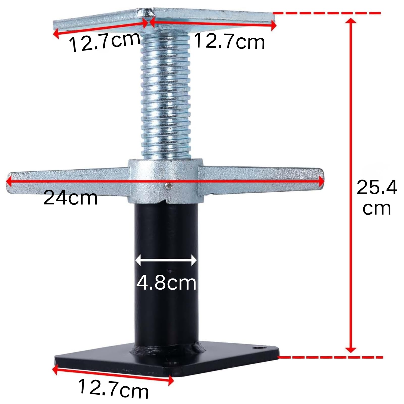 2 Stück 16.5-25.4cm pfostenstütze höhenverstellbar für Hub- und Stützbalken, Tragfähigkeit: 10.000 lb