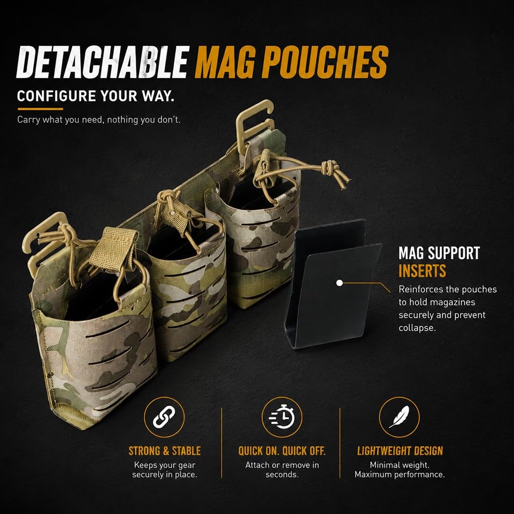 Chaleco Táctico Unisex Liberación Rápida,Chaleco MOLLE Ajustable Bolsillos Multifunción Ligero Transpirable para Airsoft Paintball Caza Senderismo Actividades Al Aire Libre