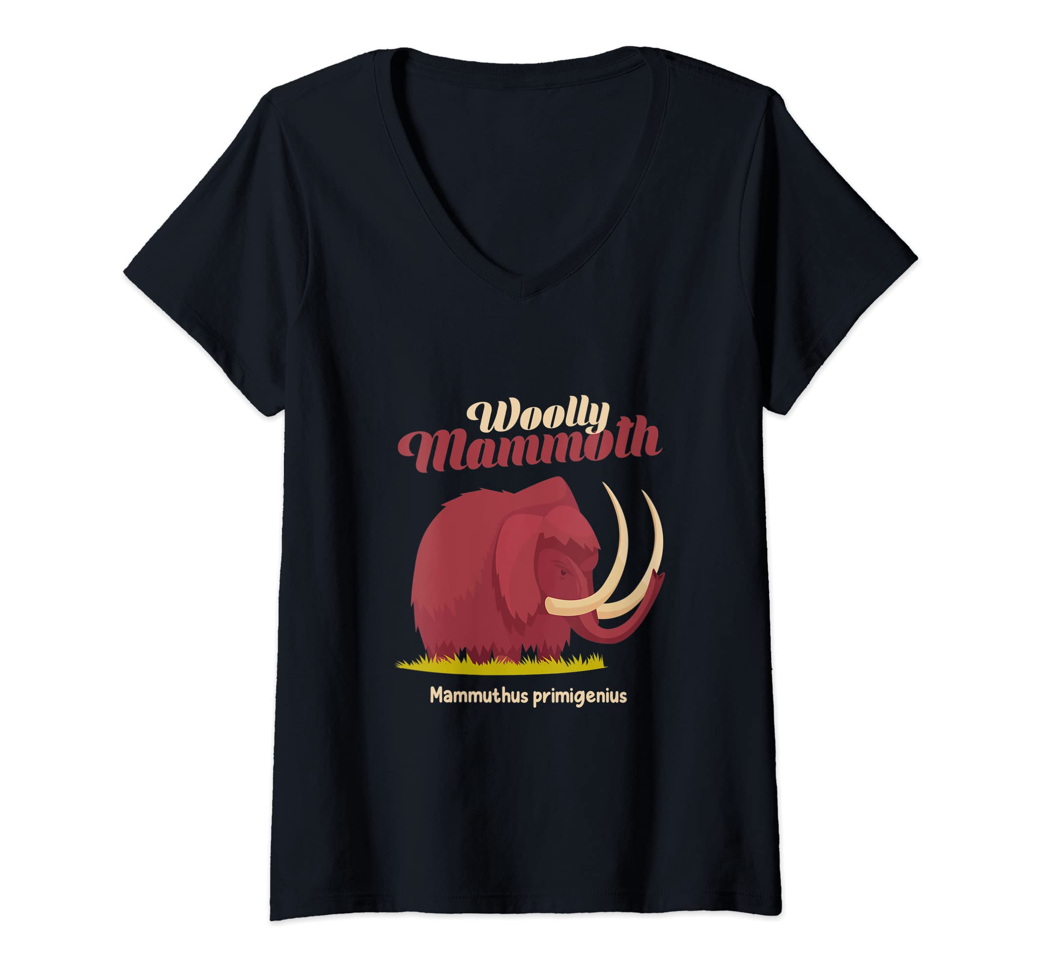 Womens Mammoth Mammuthus Primigenius Animal Mammoth V-Neck T-Shirt