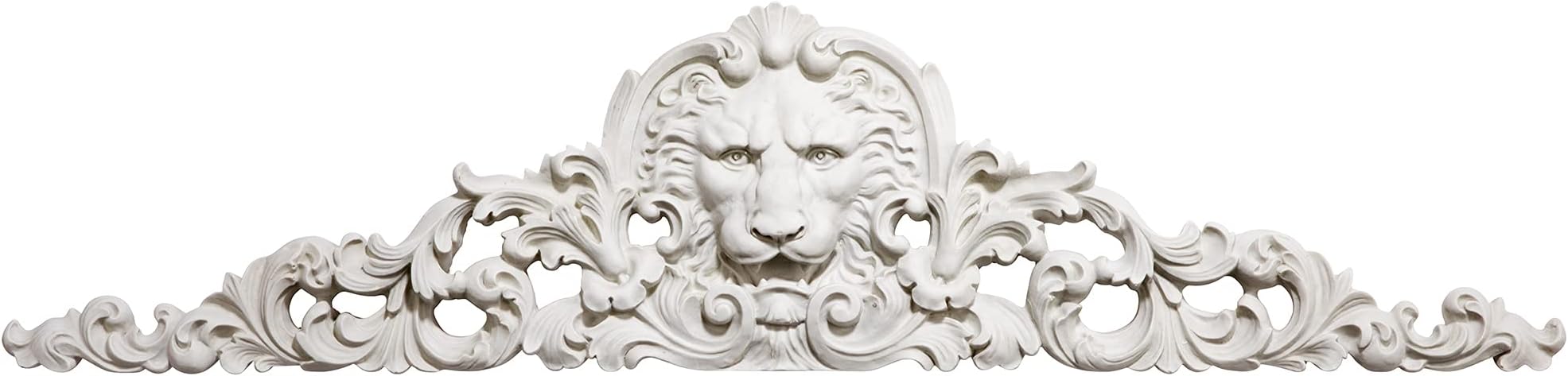 Design Toscano Remoulage Lion Wall Sculpture Door Decor Pediment, Polyresin, Antique Stone, 96.5 cm