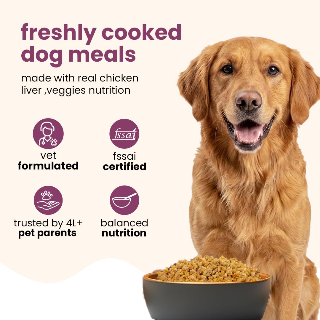 Nootie Gently Cooked Fresh Dog Food | Human-Grade, Vet-Formulated Meal | Chicken Liver, Beetroot & Rice | Preservative-Free | Adult Dogs All Breeds | 300g (Pack of 3) 2