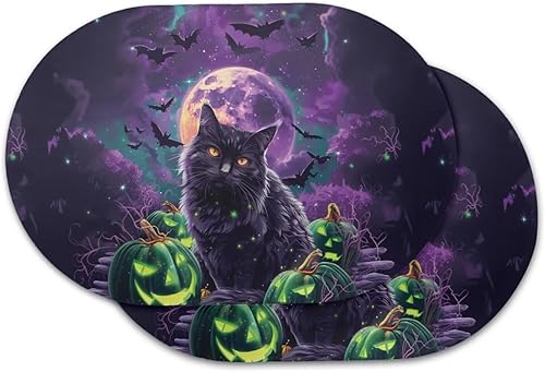 Miniatura 90 de Juego de 6 manteles individuales lavables para mesa de comedor, resistentes al calor, mesa de cocina, decoración del hogar, lavable, ovalada, de