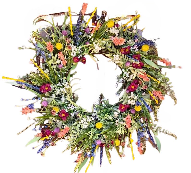 Home Decor Artificial Garland Flower Basket Wall Door Hanging Garland Flower Basket (Basket)