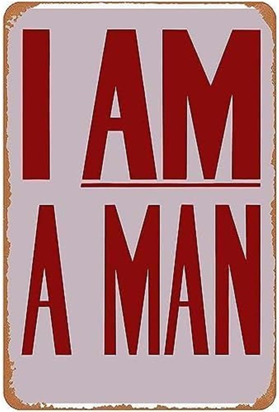 NWPNLXEA I Am A Man Powerful Quote Vintage Metal Sign Inspirational Tin Plaque for Office Library Man Cave 8 X 12 in