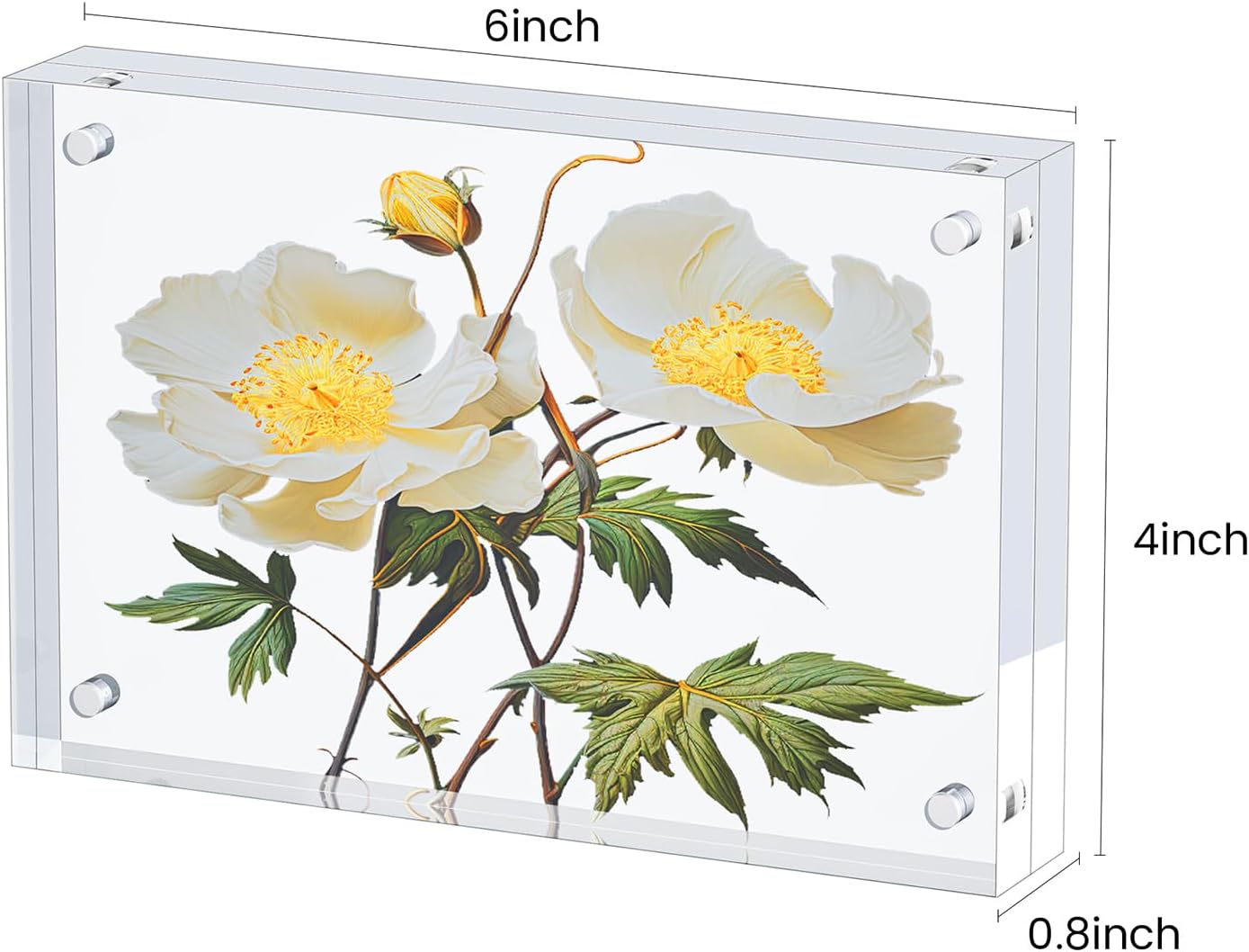 3 Pack Acrylic Picture Frames 4x6, 20%thicker Free Standing Desktop Display,Strong Magnetic Photo Frame, Double Sided Clear Picture Frames , Frameless Standing Desktop Frame for Home, Office, Gift Ready - Image 2