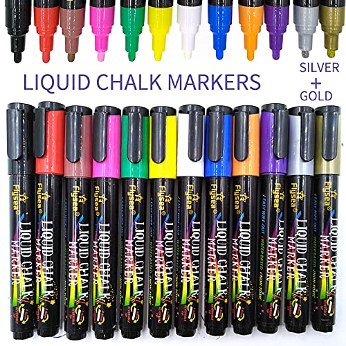 Pennarelli A Gesso Liquido 8 Color I - Cancellabili, Per Lavagna, Vetro, Finestre