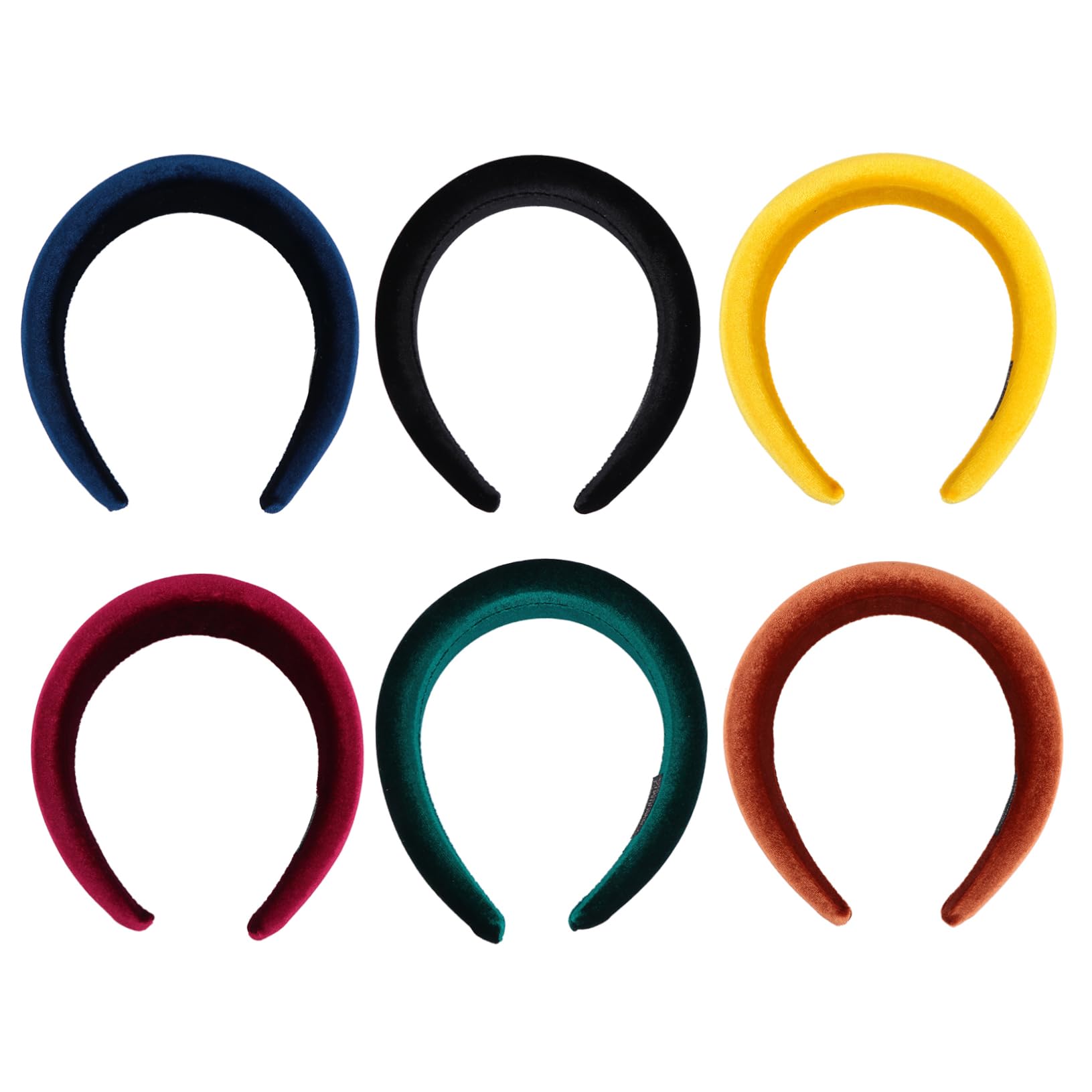 Diadema Acolchada Gruesa de Terciopelo para Mujer, 6 Piezas | Conjunto de Cintillos Anchos, Tacto Delicado y Efecto Esponjoso, para Chicas y Mujeres, Estilo Elegante