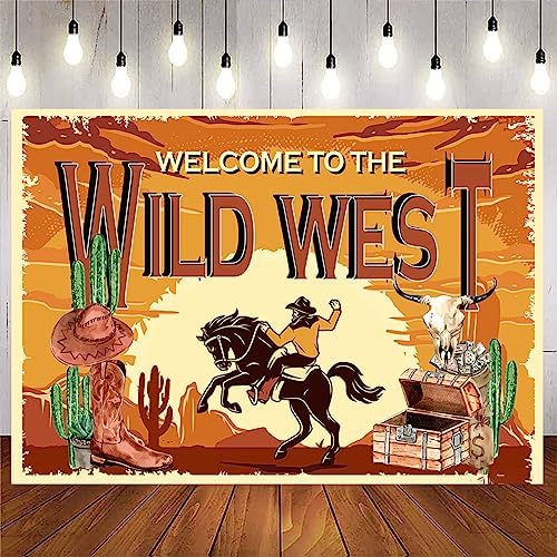 Western Cowboy Backdrop Horses Cactus Wild Western Rodeo