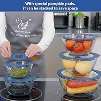 Vista 9 de Paquete de 2 tapas de repuesto para Pyrex 7201-PC 4 tazas recipientes de vidrio para mezclar tazones de silicona, cubierta de almacenamiento a