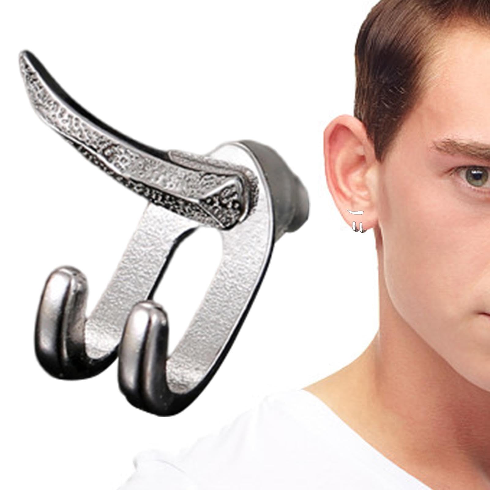 Geniales botón,Joyas para orejas cómodas, desmontables y brillantes con doble perno - Cómodos pendientes punk desmontables, accesorios oreja estables moda para citas, Kasmole