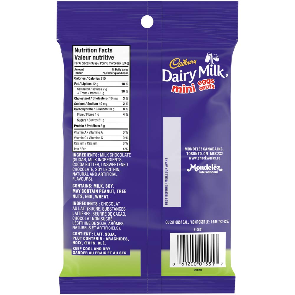 Cadbury Dairy Milk Mini Solid Easter Chocolate Eggs, 148g - 2