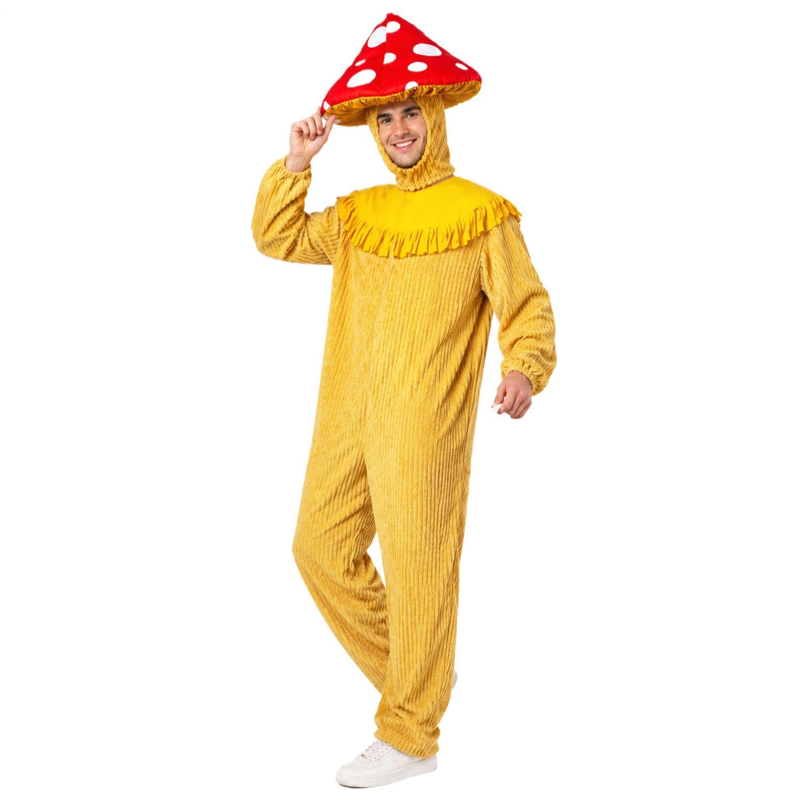 Strój Grzyba Dla Kobiet Uniseksowe Urocze, Zabawne Sztruksowe Odzież na | Strój Grzyba Onesie Na Występy Sceniczne, Sesje Zdjęciowe, Maskarady, Karnawał oraz Imprezy Cosplay