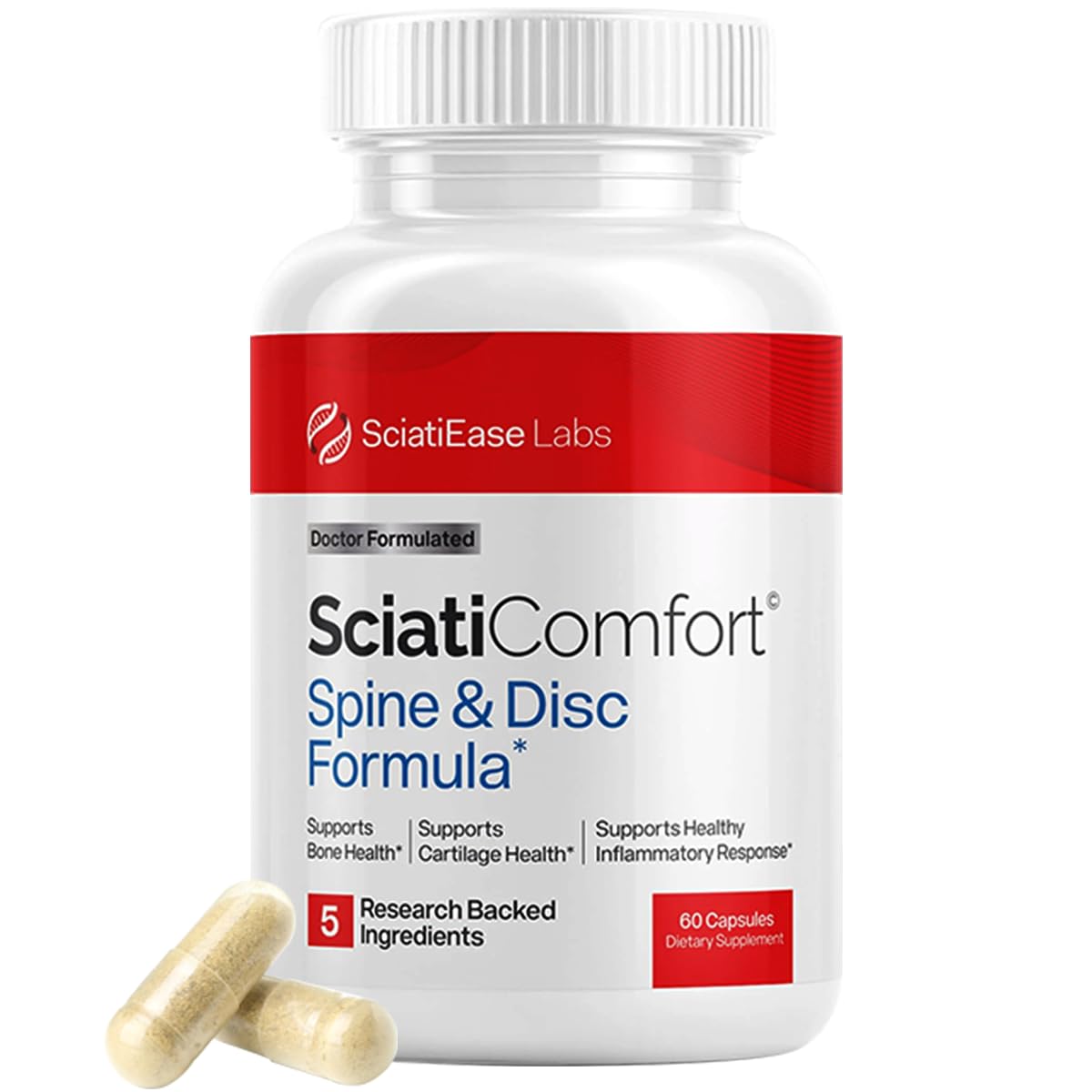 SciatiEase SciatiComfort Spine & Disc Support Supplement, 30 Day Supply