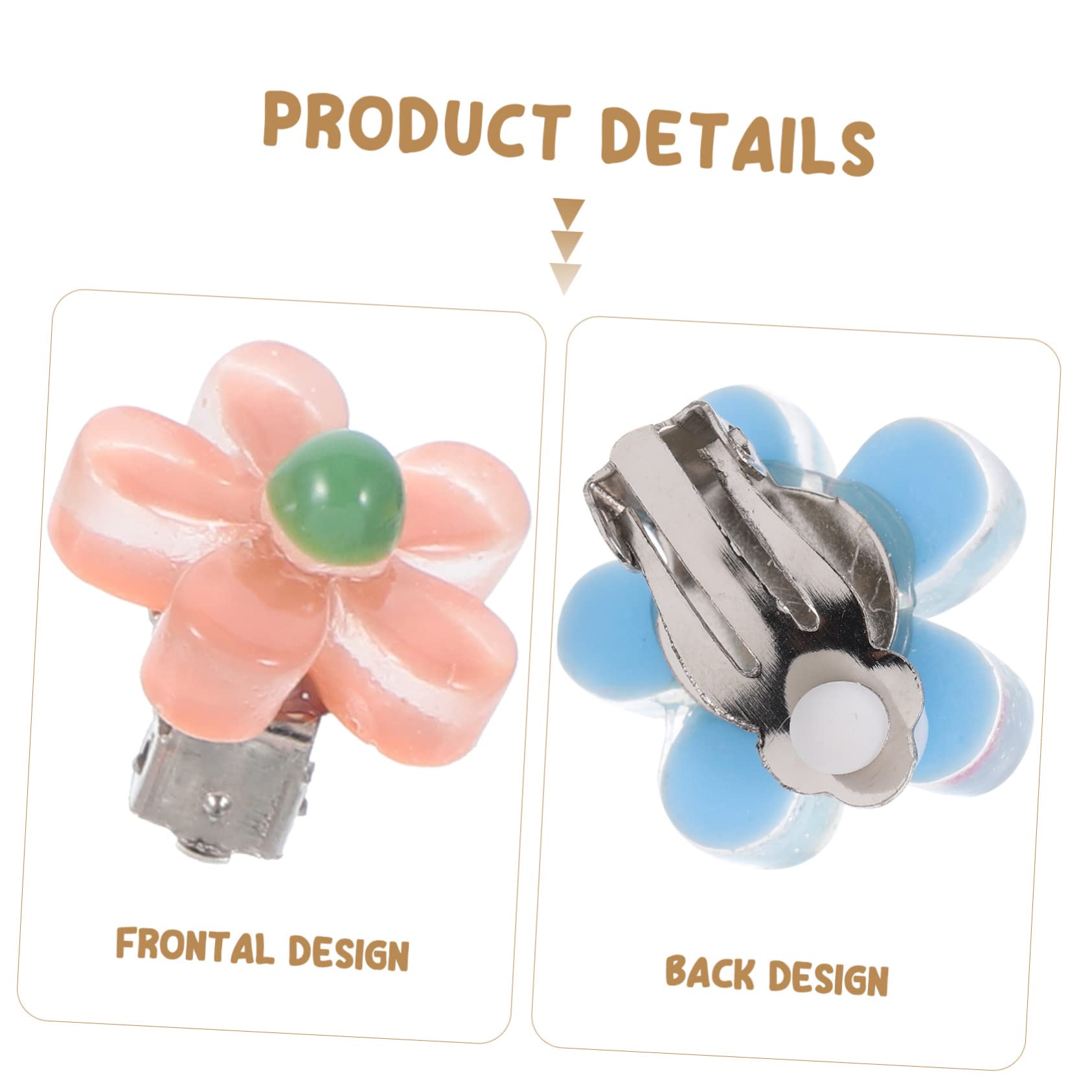 BESPORTBLE 10Pairs Cartoon Clip Earrings for Non Pierced Flower and Cherry Design for Dress Up Parties Birthdays and Everyday Wear Jewelry