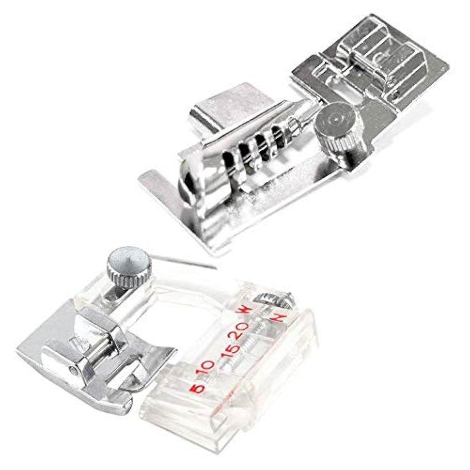 La Canilla ® - Lot de 2 Pied de Biche pour Machine à Coudre Singer, Brother, Juki, Elna | Pied de Biche pour Biais et Ourlet | S