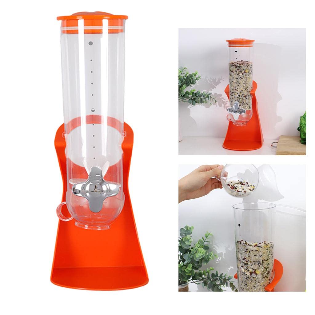 Dispenser di Cereali da Cucina Dispenser di Alimenti Secchi Salvaspazio Scatola di Conservazione del Grano Secchio di Riso di Farina d'avena, per Riso casalingo Dispensa da Cucina, Arancione