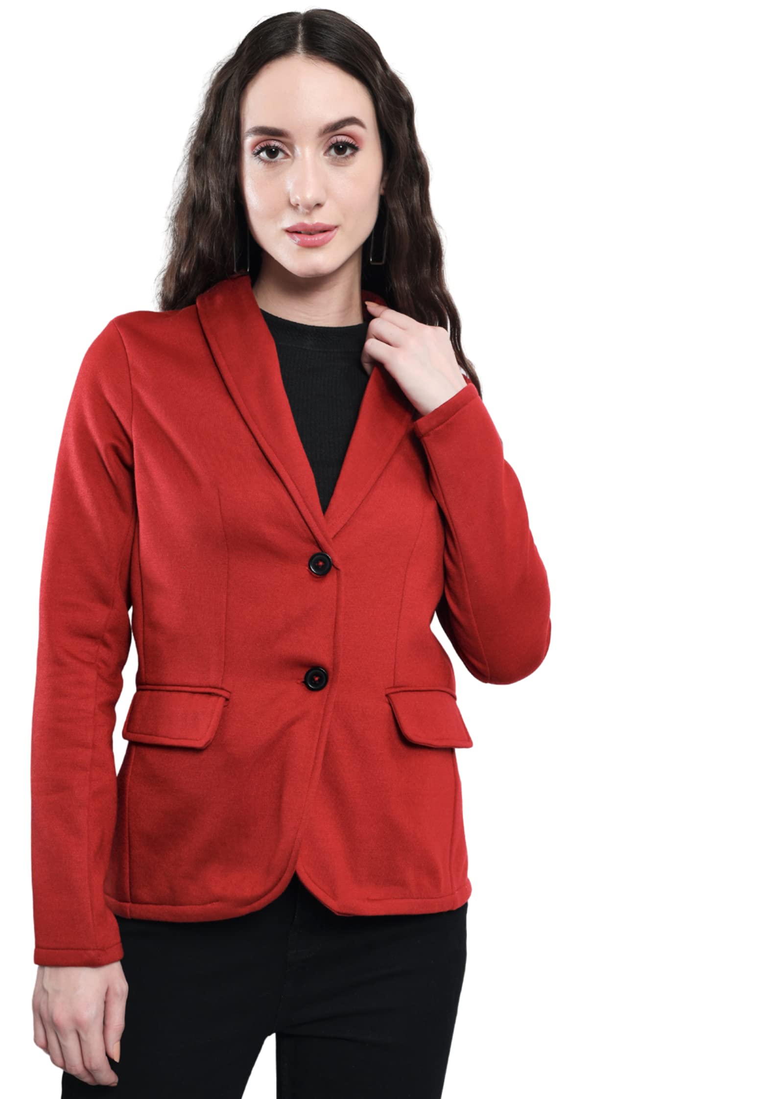tandul Women’s Blazer- Maroon Blazer with Unique Design Full Sleeve Blazer with Winter Over Coat Blazer, Boost Your Style with Casual Jacket for Women & Girls-picture-23