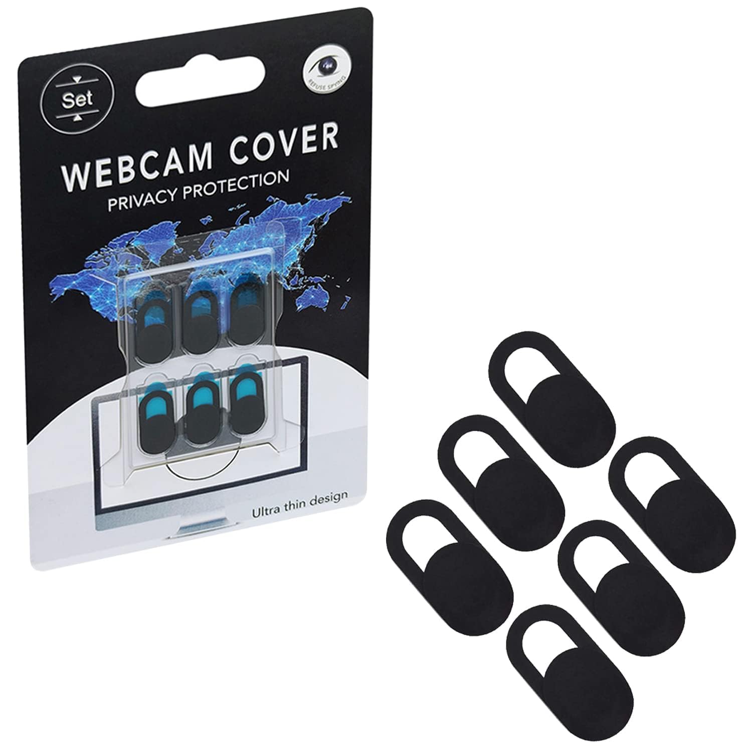 Webcam Cover Slider Thin Laptop Camera Cover Slider Mobile Protect Your Privacy Security Blocker Compatible for Notebook Laptop PC & Smartphone Mobiles (Total 6 Pcs - Black)-image-10