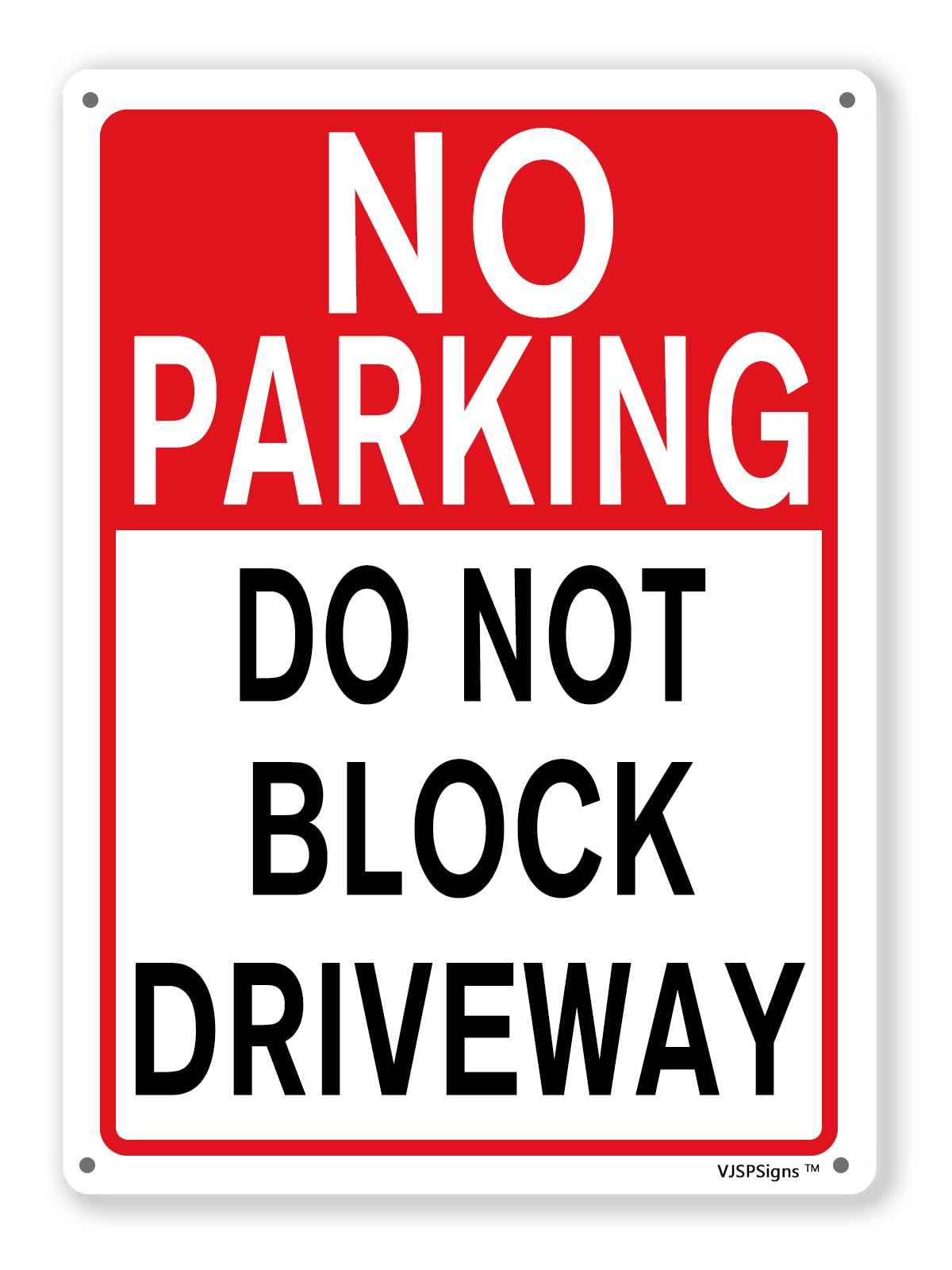 peiyeety No Parking Sign,DoBlock Driveway Sign,No Parking Signs For Outside 12"X16" Metal Aluminum Sign