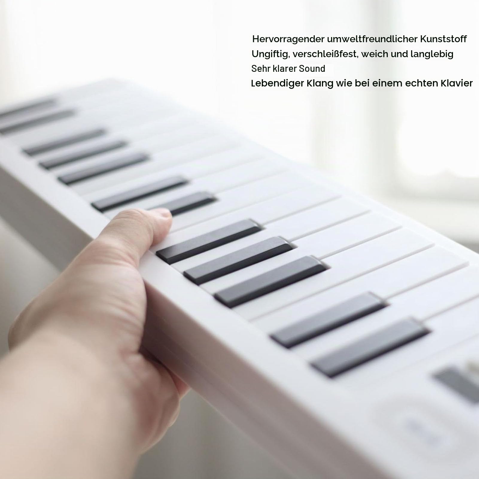 Wakects 61 Taste Faltbare Klavier -Tastatur Tragbare Reise Elektrische Musik mit Sustain Pedal MIDI, Taste Tragbare Tastatur Klavierklavierklavier Klavier - Elektrische Musik