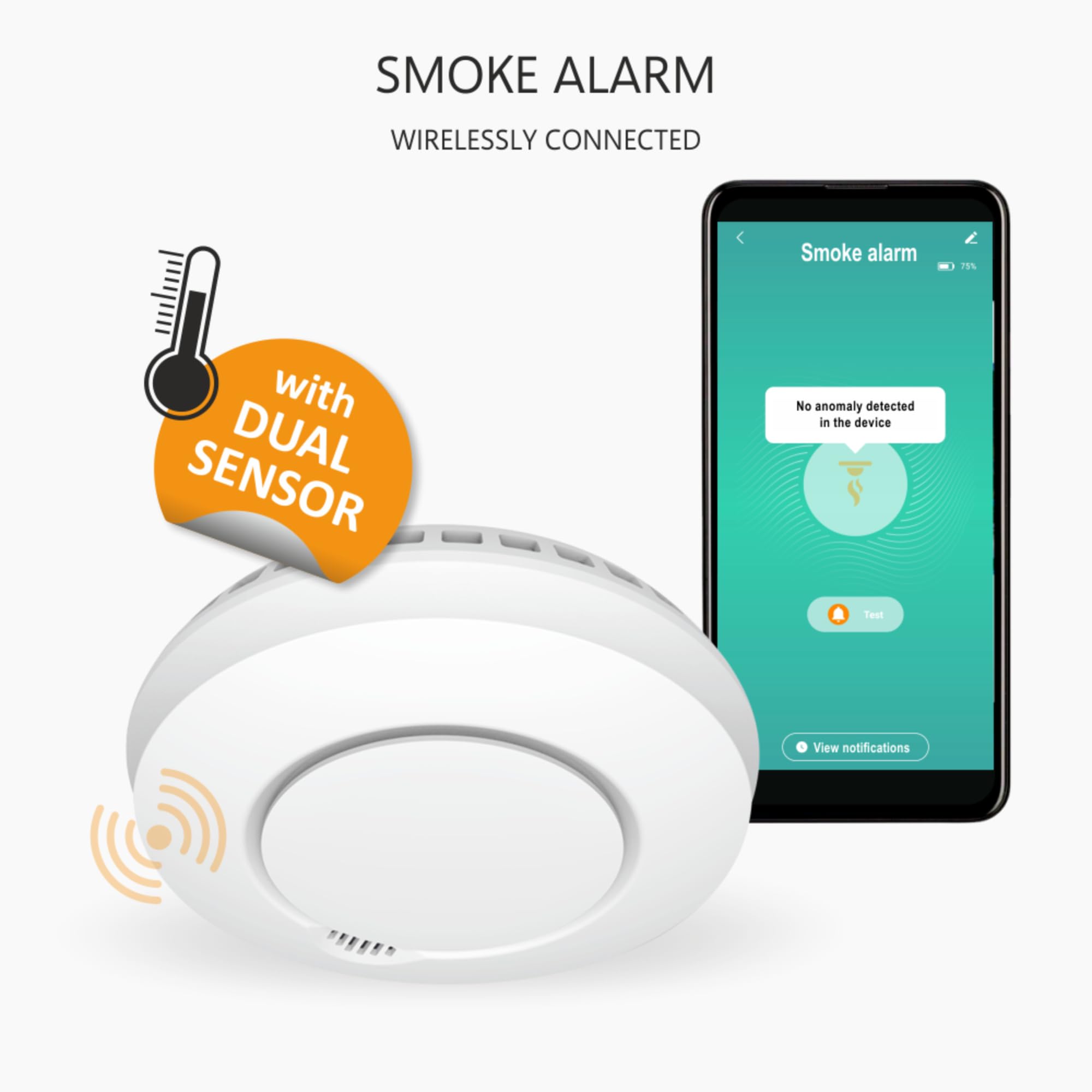 ELRO Connects SF500S - Juego Completo de detectores de Humo K2 Connector + 3 detectores de Humo inalámbricos – Advertencia por Smartphone – según EN14604