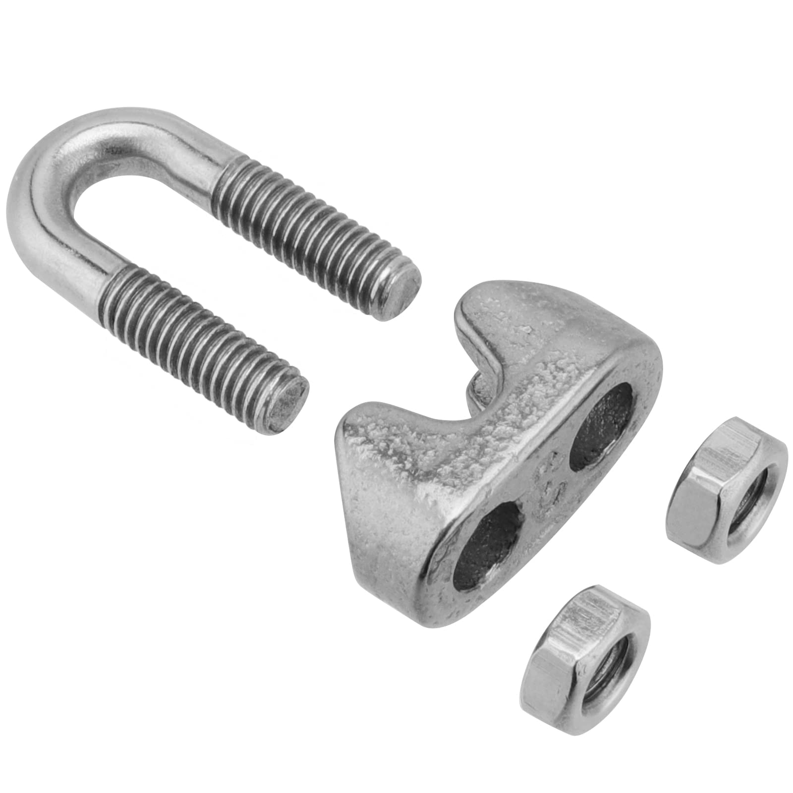 FUNSUEI 30 PCS 1/8 Inch Wire Rope Clamp Clip, M3 Stainless Steel Wire Rope Cable Clamp U Bolt Saddle Fastener Cable Clip Connector Clothesline Tightener for Home, Industrial Use — Amazon image 4