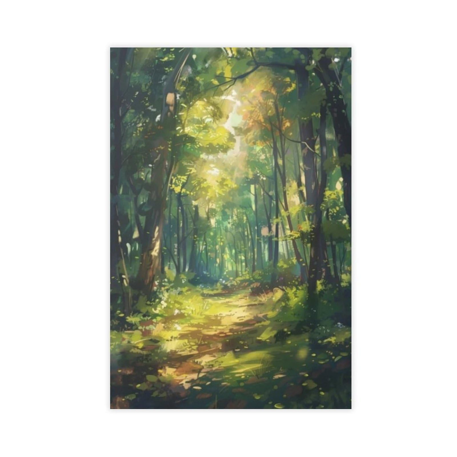 Bareronor Sunlit Forest Canvas Canvas Poster Bedroom Decor Landscape Office Room Decor Gift 16" L X 24" W