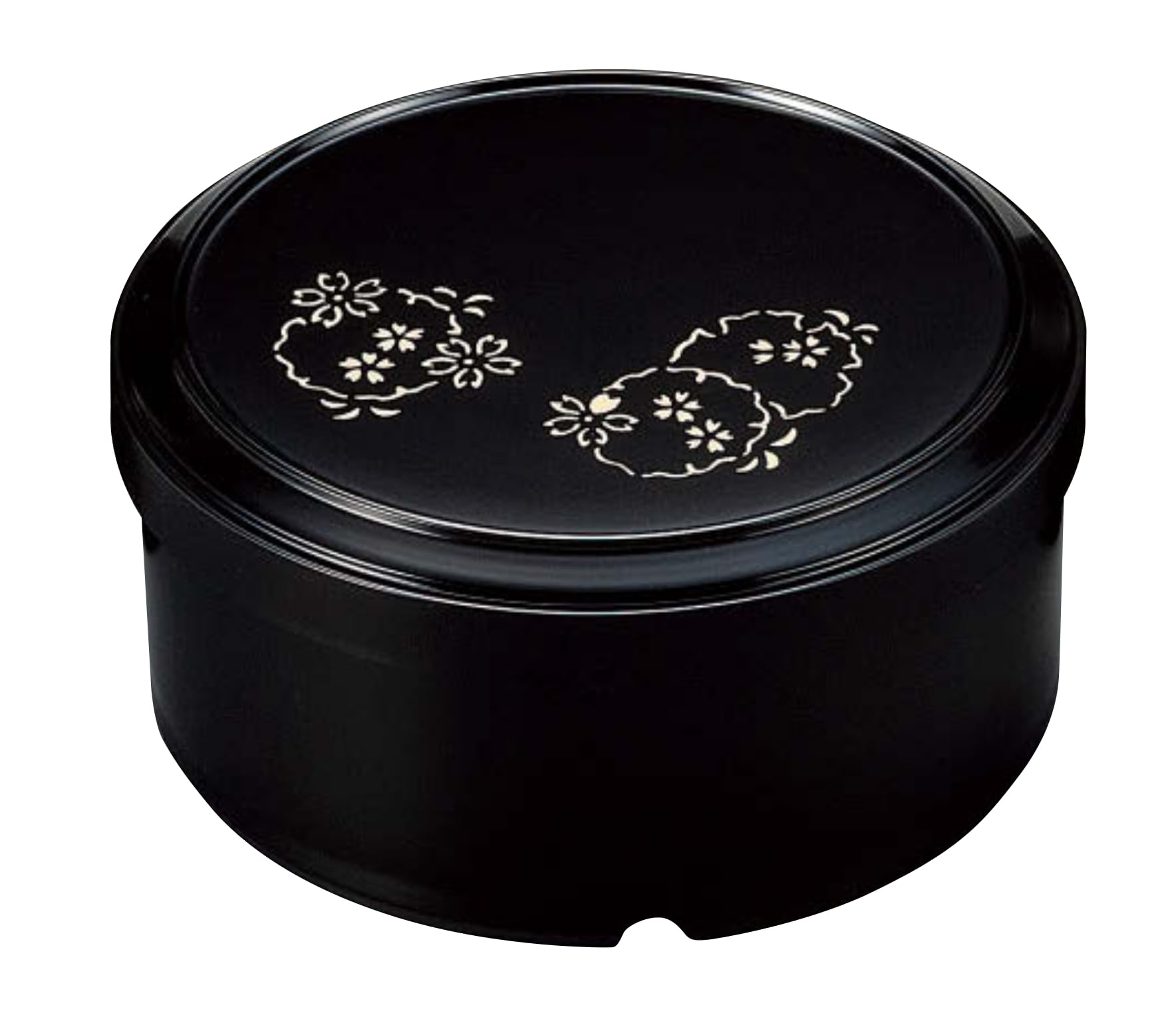 Amazon｜割烹漆器 若泉漆器 ミニお重 段付ミニ丸重黒 雪輪1段 H-157-25