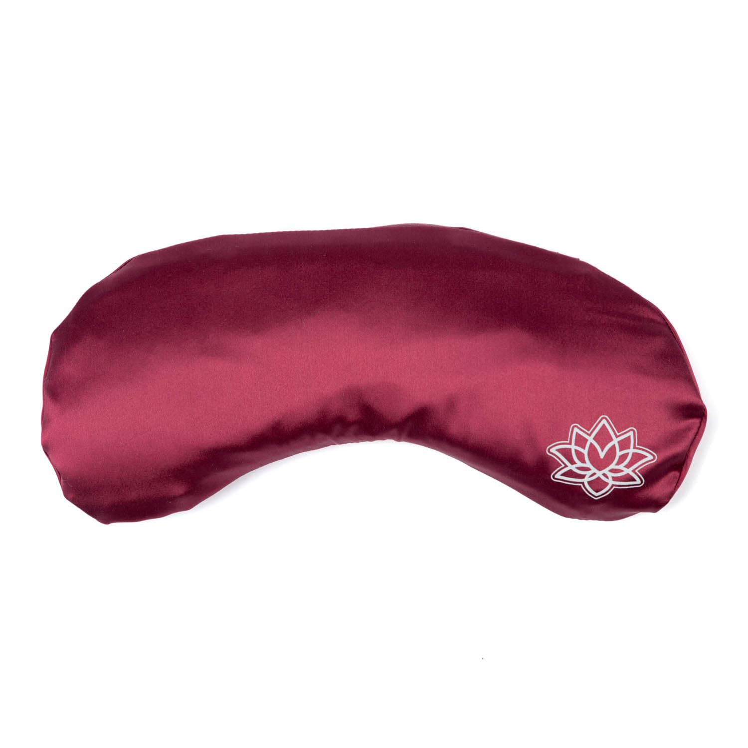 Bodhi Morbido cuscino per gli occhi con imbottitura in semi di lavanda e lino, per yoga, relax e meditazione, in raso makò o modal, disponibile in diversi colori (seta/rosso scuro)