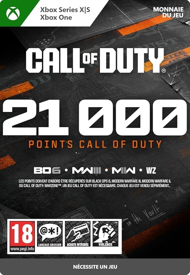 Points Call of Duty 21000 sur Xbox pour obtenir les skins d'armes rares sans attendre