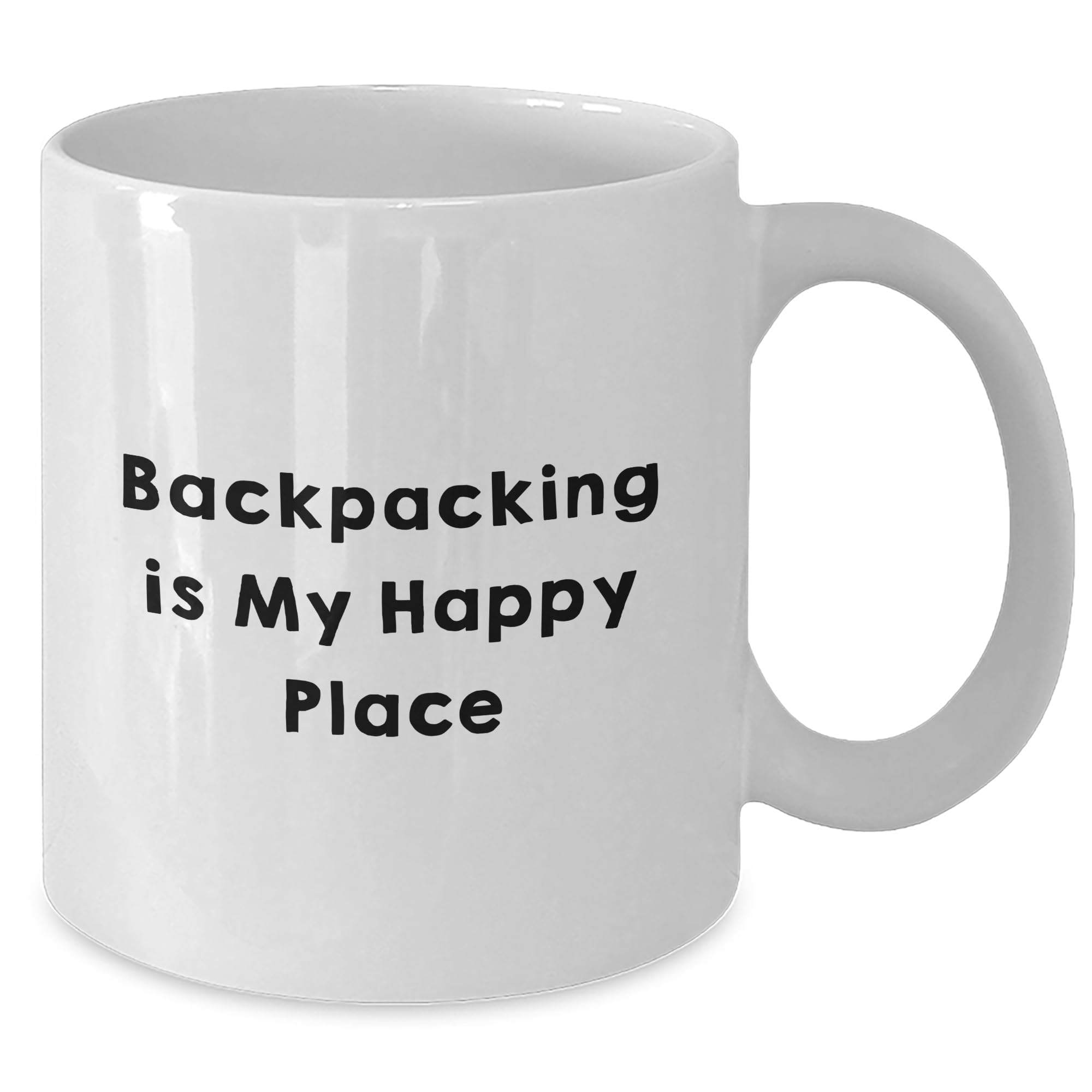 Backpacking Is My Happy Place, White Coffee Mug for Backpackers, Graduation Gifts from Friends, Gifts for Backpackers