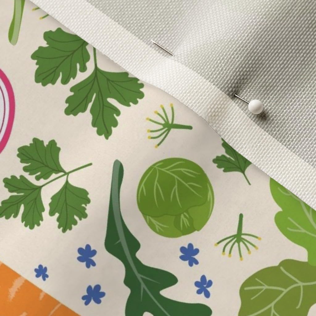 Spoonflower Fabric - Garden Vegetables Salads Printed on Upholstery Velvet Fabric Fat Quarter - Upholstery Home Decor Bottomweight Apparel