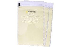 3 Sunshine Jewelry Polishing Cloths for Sterling Silver, Gold, Brass and Copper