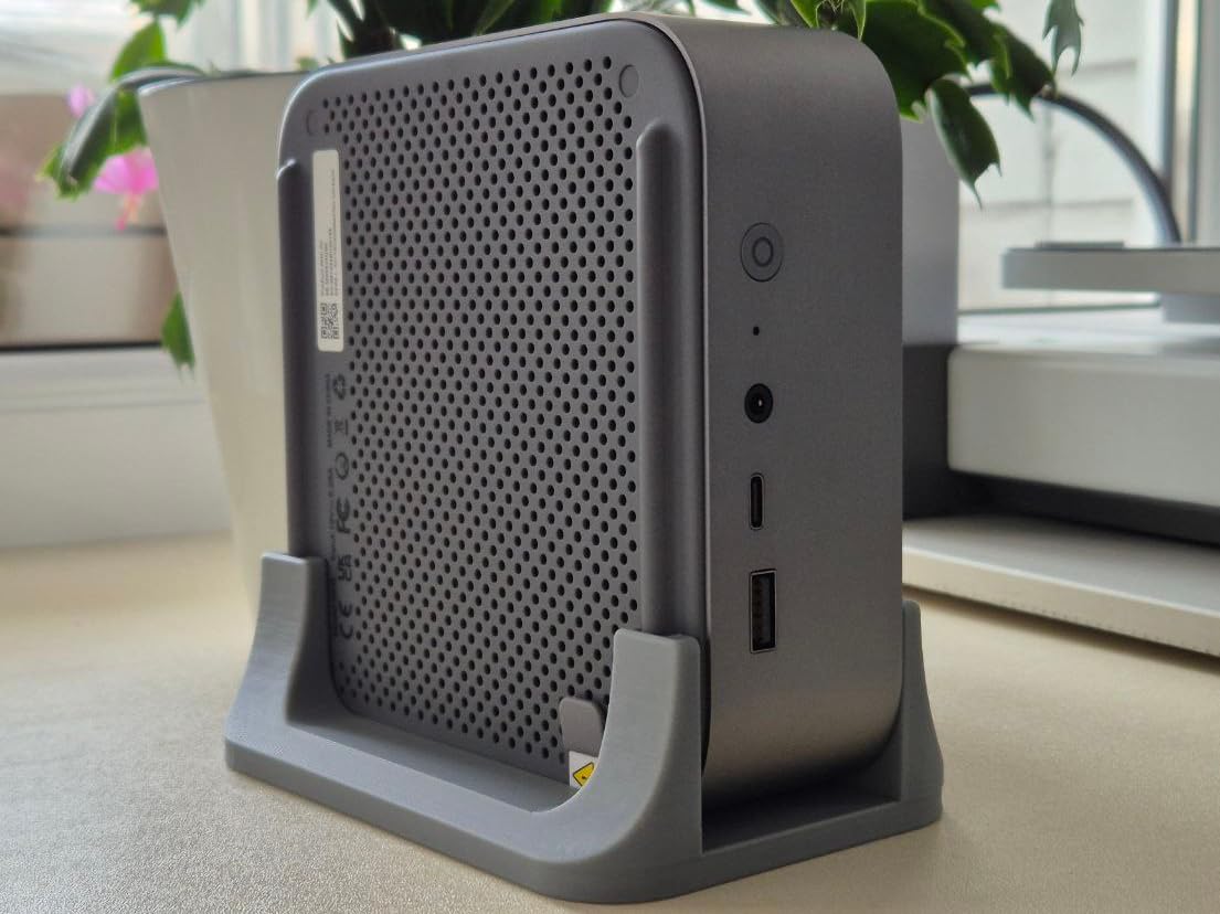 Vertical Stand for Beelink SER8, Desktop Holder Dock with Stability Base (Gray)