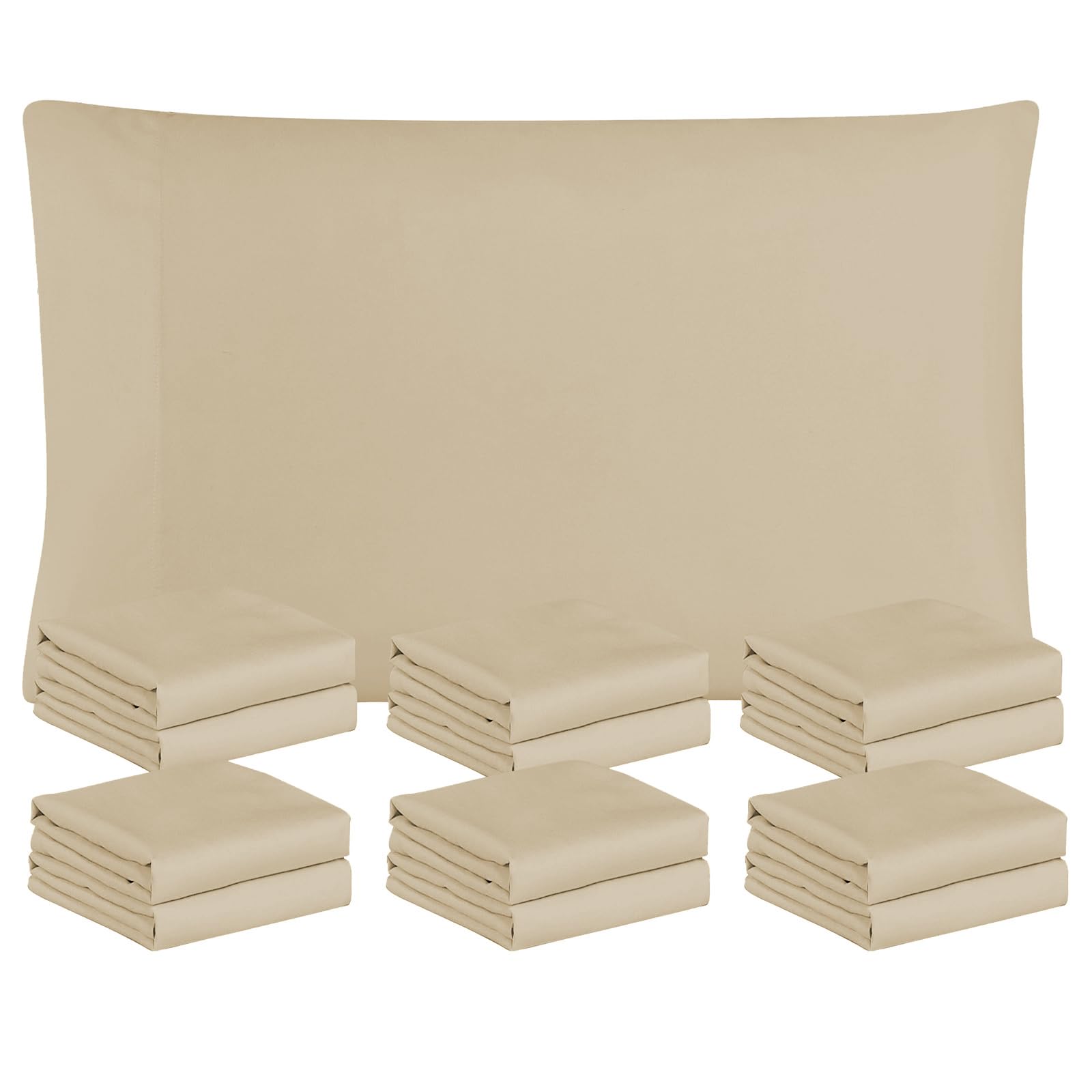 Taies d'oreiller beige 50,8 x 76,2 cm en microfibre douce FreshCulture